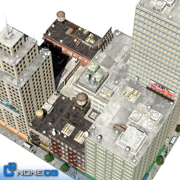 new york city block 3d max - NYC Block Set 4... by NONECG
